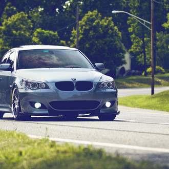Aftermarket Halo Headlights on BMW 5-Series - Photo by Vossen