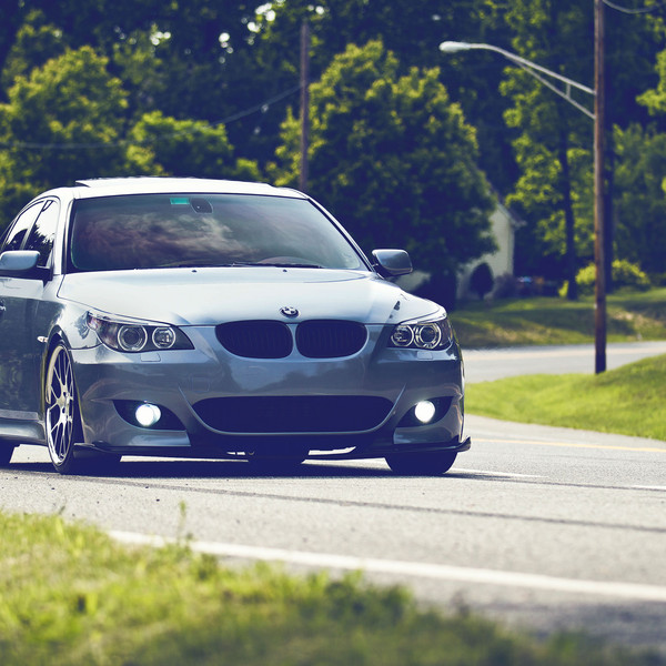Aftermarket Halo Headlights on BMW 5-Series - Photo by Vossen