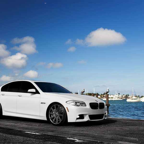 Custom White BMW 5-Series on Vossen Wheels - Photo by Vossen