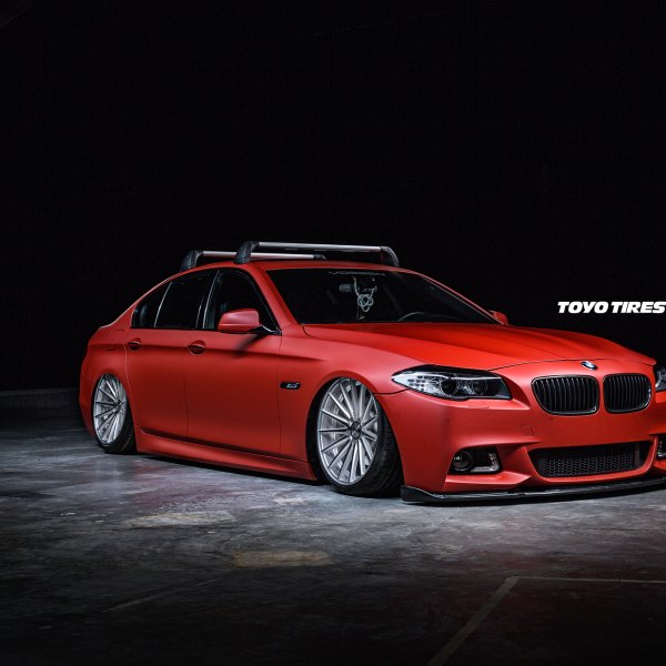 Custom Lowered Red Matte BMW 5-Series - Photo by Vossen