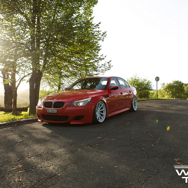 Custom Gloss Red BMW 5-Series - Photo by Vossen