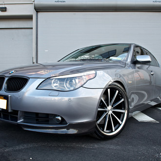 Carbon Fiber Bumper Lips on BMW 5-Series - Photo by Vossen
