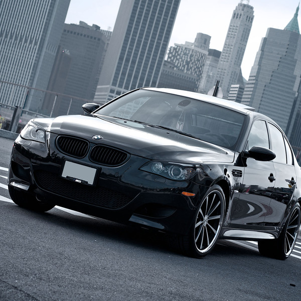 Custom Mesh Bumper Grille on BMW 5-Series - Photo by Vossen