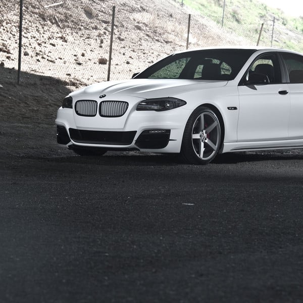 Custom Painted Grille on White BMW 5-Series - Photo by Vossen