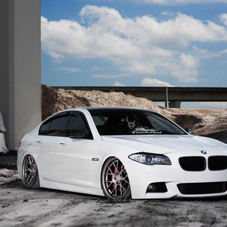 White Stanced BMW 5-Series - Photo by Vossen