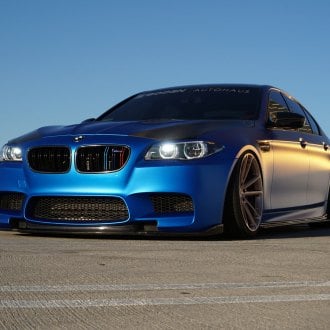 Bronze Wrapped BMW M5 With Carbon Fiber Bumper Lip by Vossen — CARiD ...