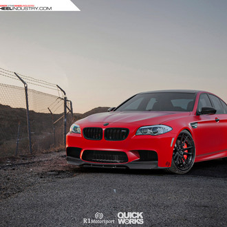 Custom Red BMW M5 with Front Lip - Photo by ADV.1