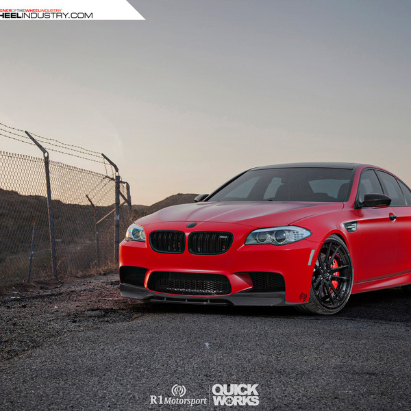 Custom Red BMW M5 with Front Lip  - Photo by ADV.1