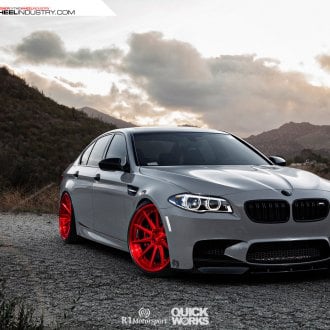 Fascinating Red BMW M5 With Carbon Fiber Accents and Black ADV1 Rims ...