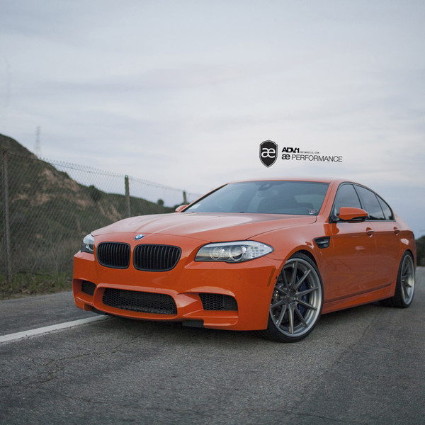 Orange BMW M5 with Gunmetal ADV1 Rims - Photo by ADV.1