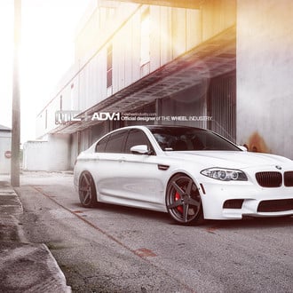 White BMW M5 with Blacked Out Grille - Photo by ADV.1