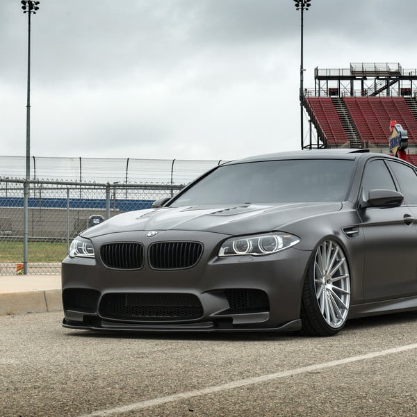 Custom Stanced Gray Matte BMW 5-Series - Photo by Avant Garde Wheels