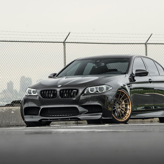 Gray BMW 5-Series Shod in Multispoke Bronze ADV1 Wheels