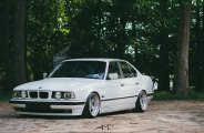 Lowered and Awesome White BMW 5-Series with Aftermarket Parts