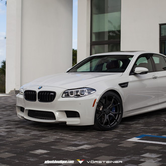 Custom Halo Headlights Provide White BMW 5-Series a Clean Look