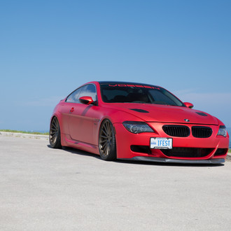 Body Kit and Vossen Wheels on Red Matte BMW 6-Series