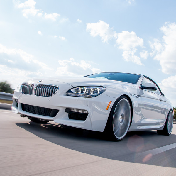 Custom White BMW 6-Series with Halo Headlights - Photo by Vossen