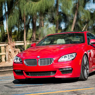 Custom LED Lighting and Rims for Red BMW 6-Series