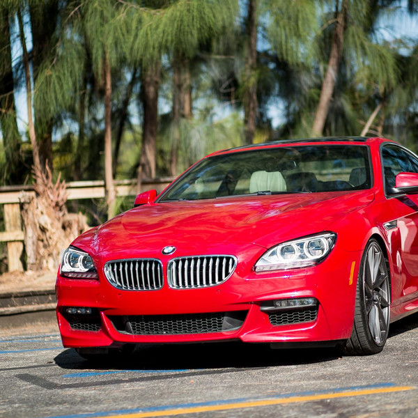 Red BMW 6-Series with Custom LED Halo Headlights - Photo by Vossen