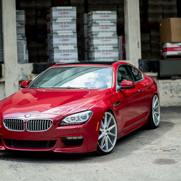 Red BMW 6-Series with Custom Chrome Grille - Photo by Vossen