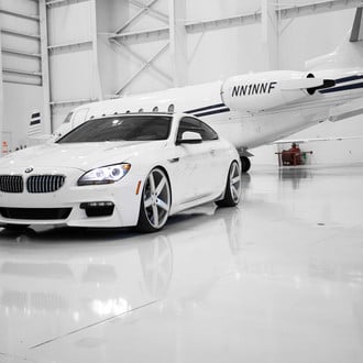 Custom Halo Headlights on White BMW 6-Series - Photo by Vossen