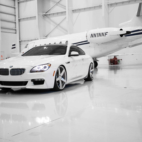 Custom Halo Headlights on White BMW 6-Series - Photo by Vossen