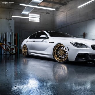 White Slammed BMW 6-Series with Aftermarket Front Bumper - Photo by ADV.1