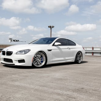 White Lowered BMW M6 with Aftermarket Front Bumper - Photo by ADV.1