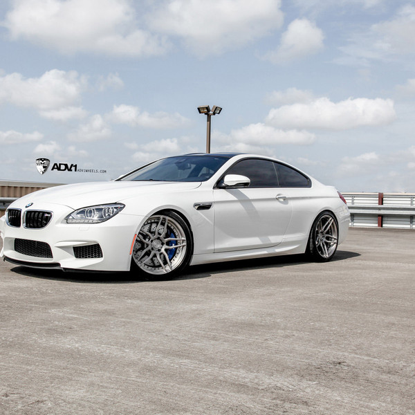 White Lowered BMW M6 with Aftermarket Front Bumper - Photo by ADV.1