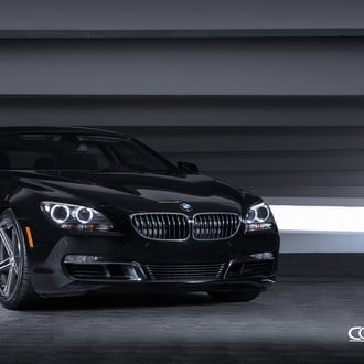Custom Halo Headlights on Black BMW 6-Series - Photo by Concept One