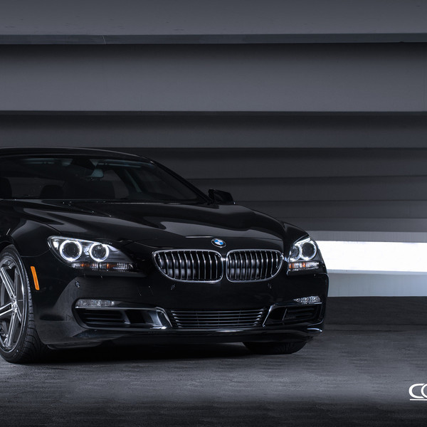 Custom Halo Headlights on Black BMW 6-Series - Photo by Concept One