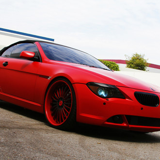 Absolute Eye- Candy: Matte Red BMW 6-Series on Color Matched Multispoke Rims