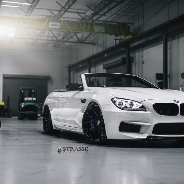 Halo Headlights on White Convertible BMW 6-Series - Photo by Strasse Forged