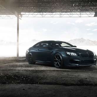 Aftermarket Headlights on Matte Black BMW 6-Series - Photo by Strasse Forged