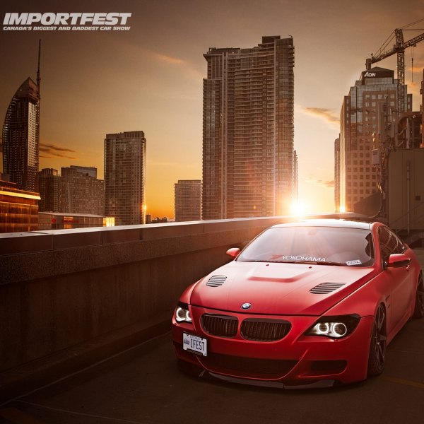 Red Matte BMW 6-Series with Custom Vented Hood - Photo by ONEighty NYC