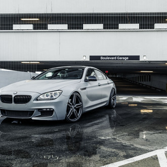 Gray BMW 6-Series with Aftermarket Halo Headlights - Photo by Vossen