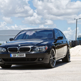 Black BMW 7-Series with Chrome Grille - Photo by Vossen