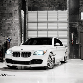 Crystal Clear Halo Headlights on White BMW 7-Series - Photo by ADV.1