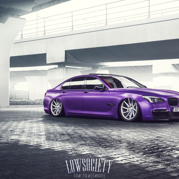 Aftermarket Front Bumper on Purple BMW 7-Series - Photo by Ciprian Mihai