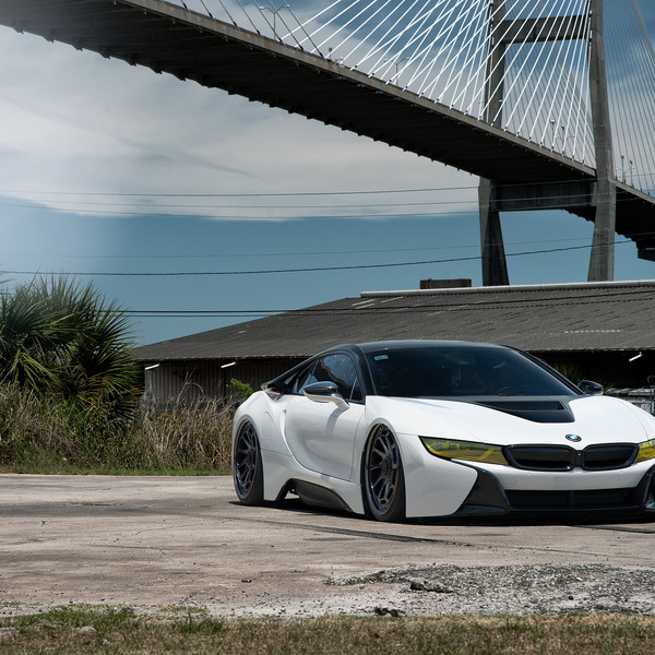 BMW i8 Slammed To the Ground Featuring Rotiform Gloss Black Wheels - Photo by Rotiform