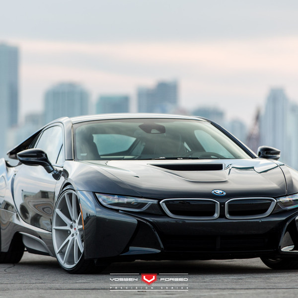 Custom Hood on Black BMW I8 - Photo by Vossen