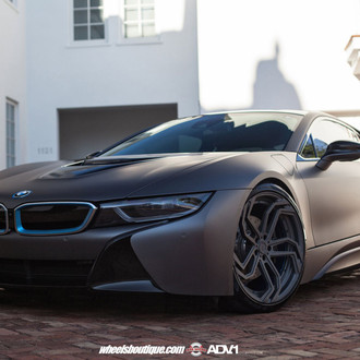 Matte Black BMW i8 with Custom Hood - Photo by ADV.1