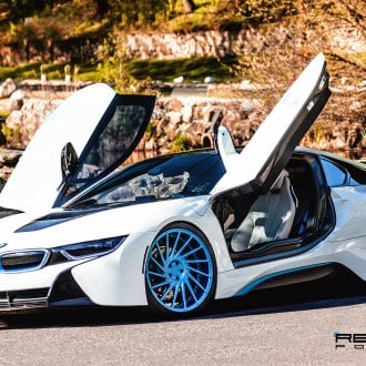 Spaceship in the Form of the Car: Custom White BMW i8 with Blue Accents ...