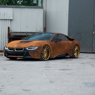 BMW i8 Slammed To the Ground Featuring Rotiform Gloss Black Wheels ...