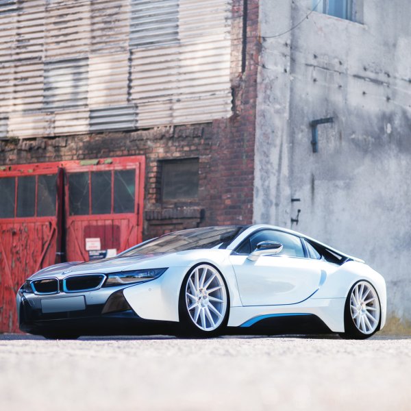 White BMW i8 with Aftermarket Front Bumper - Photo by JR Wheels