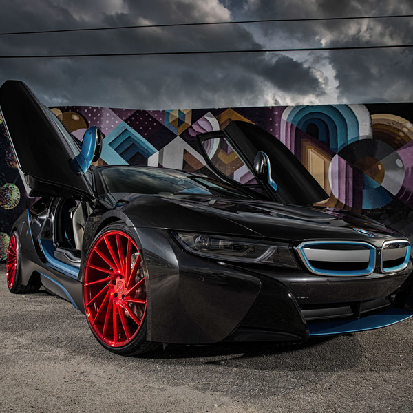 Red Vossen VPS304 on Lowered Bmw i8 - Photo by Vossen