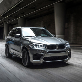 Silver BMW X5 with Custom Halo Headlights - Photo by Avant Garde Wheels