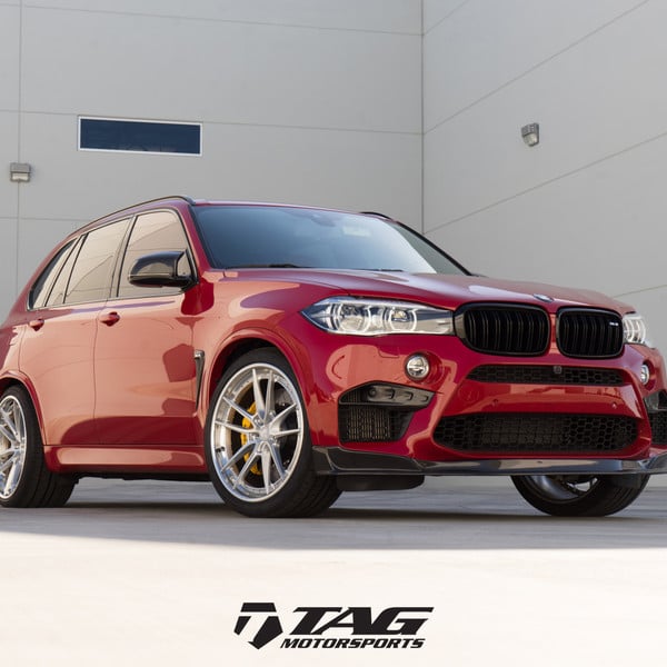 Red BMW X5 with Custom Front Lip - Photo by Anrky Wheels