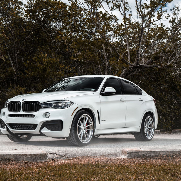 Front Bumper with Fog Lights on White BMW X6 - Photo by Anrky Wheels