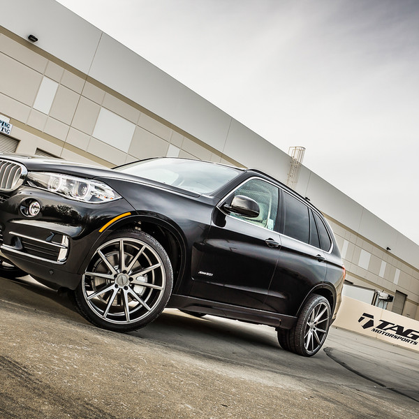 Custom Black BMW X5 with Chrome Front Bumper Cover - Photo by Vossen